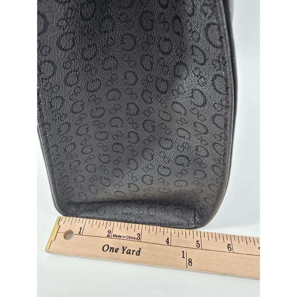 GUESS Pampa Tote Bag - Black Monogram Satchel Shoulder Bag